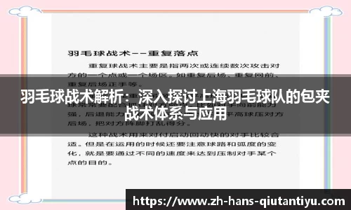 羽毛球战术解析：深入探讨上海羽毛球队的包夹战术体系与应用